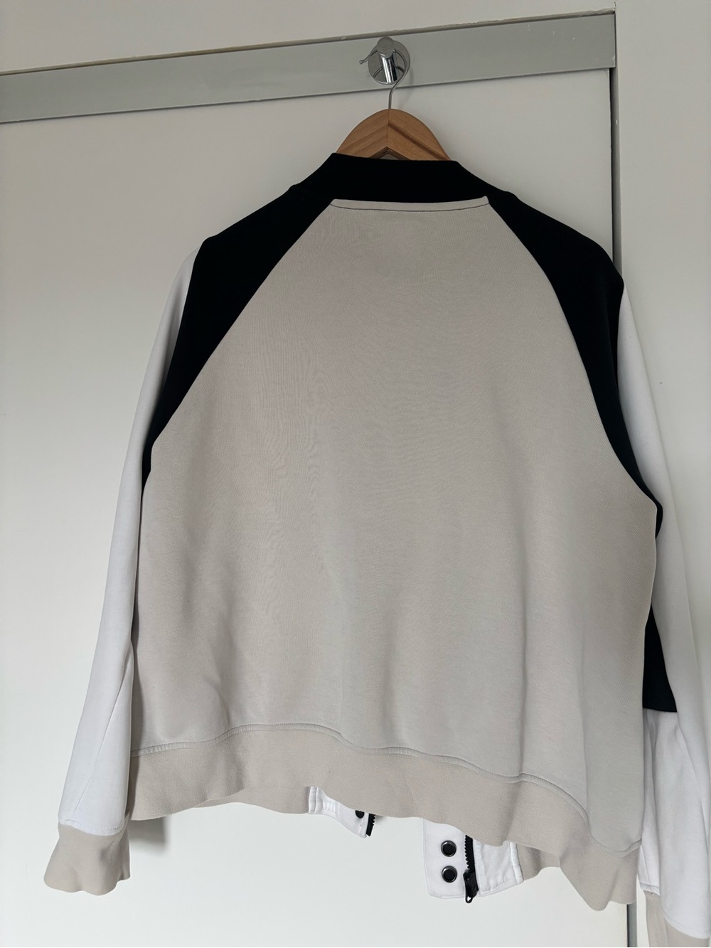 Nike Tech-fleece White / Black/ Beige Unisex Varsity Bomber - Picture 5 of 5